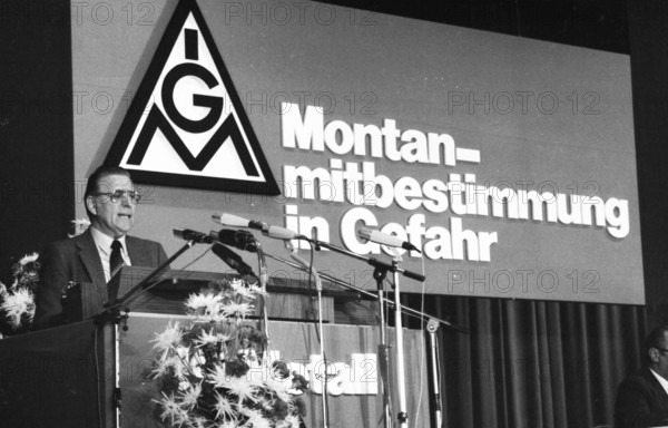 IG Metall conference on co-determination in the coal and steel industry on 3 July 1980 in Dortmund. Rudi Judith, Germany, Europe