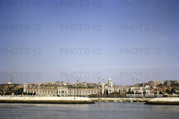 Jeronimos Monastery, Mosteiro dos Jerónimos viewed from River Tagus, Lisbon, Portugal, Europe 1965, Europe