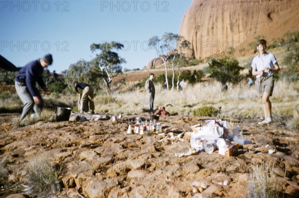 Expedition of the Melbourne Grammar School, Northern Territory, Australia, 1956 Boys at the Olgas, Kata Tjuta, Oceania