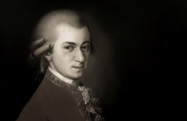 Wolfgang Amadeus Mozart, 1756 – 1791, composer of classical music, First Viennese School, digitally edited