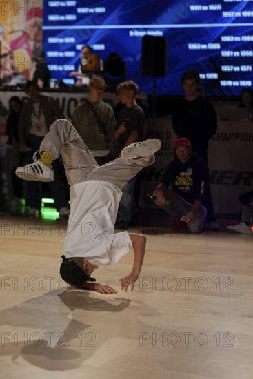 Young dancer, official World Championships in Breakdance, World Cup in Hip-Hop, 2024, Magdeburg, Saxony-Anhalt, Germany, Europe