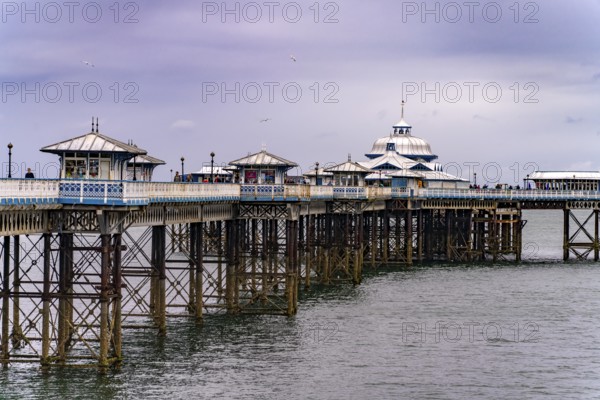 The Victorian pier in the seaside resort of Llandudno, Wales, Great Britain