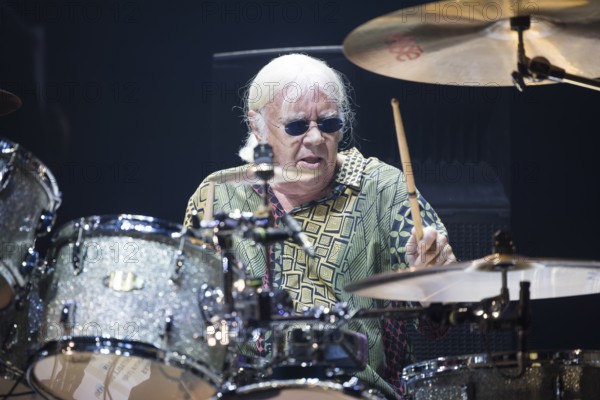 Ian Paice, drummer of Deep Purple live on 1 More Time Tour at the Max-Schmeling-Halle in Berlin on 19 October 2024