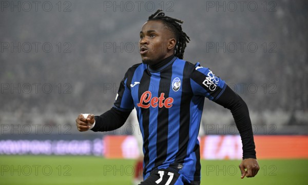 Goal celebration Ademola Lookman Atalanta BC Bergamo (11) Champions League, MHPArena, MHP Arena Stuttgart, Baden-Württemberg, Germany, Europe