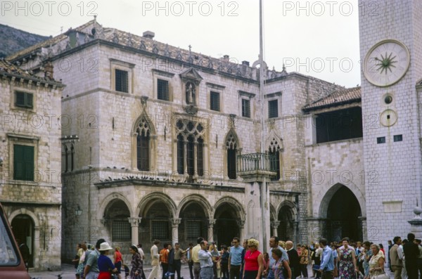 The Sponza Palace building, also called Divona, Dubrovnik, Croatia, former Yugoslavia, Europe 1970 - 16th century architecture, 1522 by Paskoje Milicevic Mihov, Europe