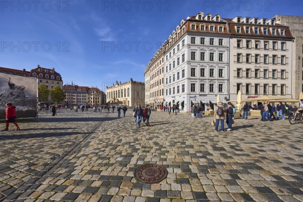 City centre, QF Passage shopping centre, general architecture, pedestrian zone, people as accessories, Neumarkt square, Dresden, state capital, independent city, Saxony, Germany, Europe