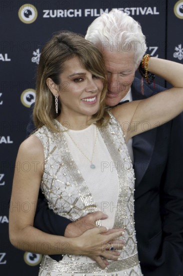 Richard Gere with woman Alejandra Gere at the premiere of Wisdom of Happiness, A heart-to-heart with the Dalai Llama as part of the 20th Zurich Film Festival, Zurich, 08.10.2024