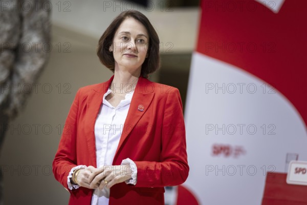 Katarina Barley, SPD lead candidate for the European elections, at a press conference in Berlin, 12 March 2024