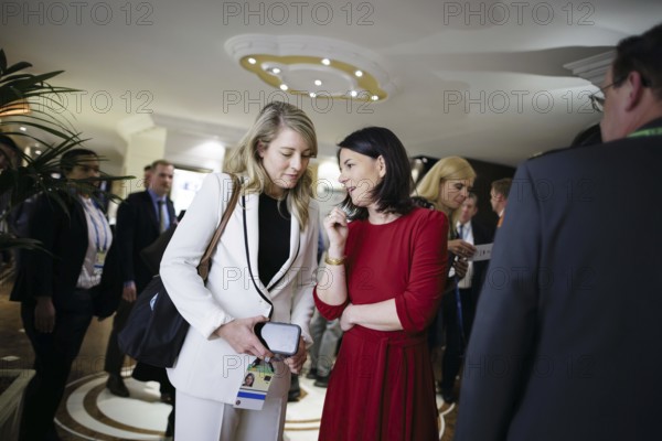 60th Munich Security Conference. Annalena Bärbock (Alliance 90/The Greens), Federal Foreign Minister, meets the Foreign Minister of Canada, Melanie Joly. Munich, 16.02.2024. Photographed on behalf of the Federal Foreign Office