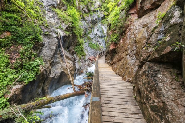 Wimbachklamm gorge in the Bavarian Alps in Ramsau near Berchtesgaden, Germany, Europe