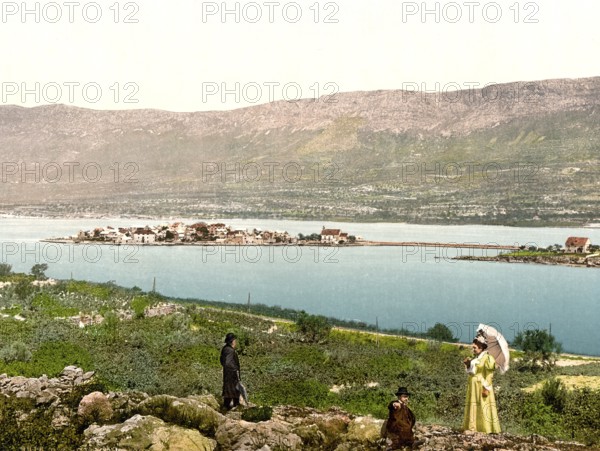 Little Venice of Salona, Dalmatia, today Croatia, c. 1890, Historic, digitally restored reproduction from a 19th century original Little Venice of Salona, Dalmatia, today Croatia, 1890, Historic, digitally restored reproduction from a 19th century original