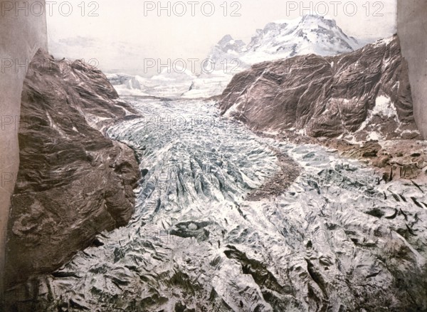 Glacier garden, part of the artificial glaciers, Lucerne, Switzerland, Historical, digitally restored reproduction from a 19th century original, Record date not stated, Europe