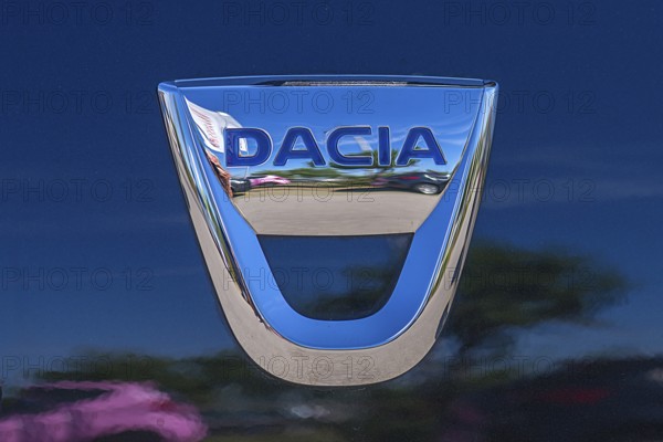 Logo of the car brand Dacia, car manufacturer Renault, Bavaria, Germany, Europe