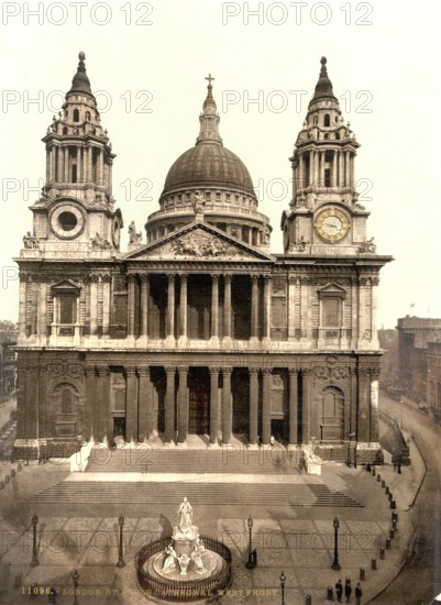 St Paul's Cathedral St Paul's Cathedral, a cathedral in London, ca 1895, England, Historical, digitally restored reproduction from a 19th century original, St Paul's Cathedral St Paul's Cathedral, a cathedral in London, Historical, digitally restored reproduction from a 19th century original