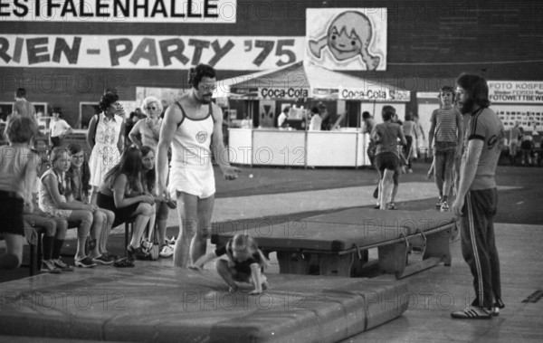 The city of Dortmund organised a children's holiday party in the Dortmund Westfalenhalle here on 05.08.1975 to provide holidays for children whose parents could not otherwise afford a holiday, Germany, Europe