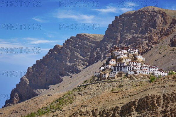 Ki Gompa (also spelled Key) (Kye or Kee) is a Tibetan Buddhist monastery, the biggest monastery of Spiti Valley. Spiti Valley, Himachal Pradesh, India, Asia