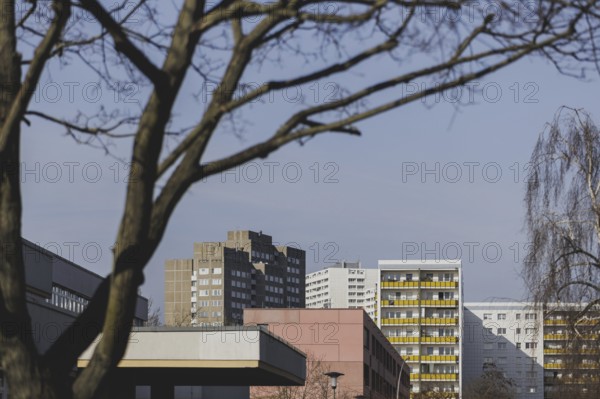 Prefabricated buildings with balcony, photographed in the Berlin district of Lichtenberg in Berlin, 29/02/2024