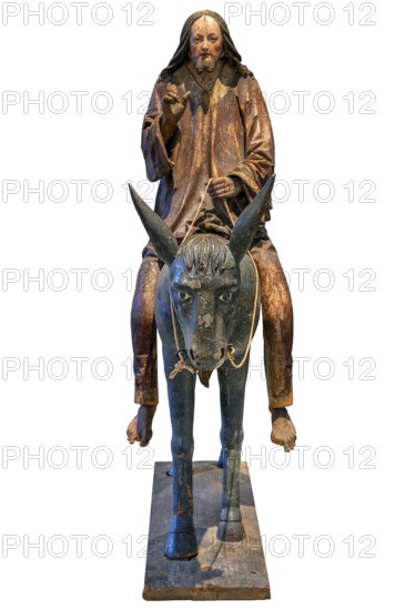 Palm tree donkey, wooden figure from around 1520, Diocesan Museum, Rottenburg, Baden-Württemberg, Germany, Europe