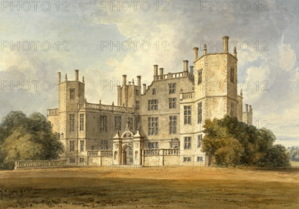 South View of Sherbone Castle, Dorsetshire, Seat of the Earl of Digby, England, digitally restored reproduction of a 19th-century original by John Buckler, Record date not stated, South View of Sherbone Castle, The Seat of the Earl of Digby, digitally restored reproduction of a 19th-century original, Record date not stated