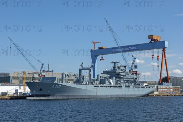 Task force supply ship class 702, A 1411, German Naval Yards, Kiel, Schleswig-Holstein, Germany, Europe