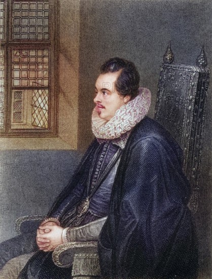 Charles Blount, 8th Lord Mountjoy, alias Earl of Devonshire, 1562-1606, English soldier. From the book Lodge's British Portraits published in London 1823, Historic, digitally restored reproduction from a 19th century original, Record date not stated