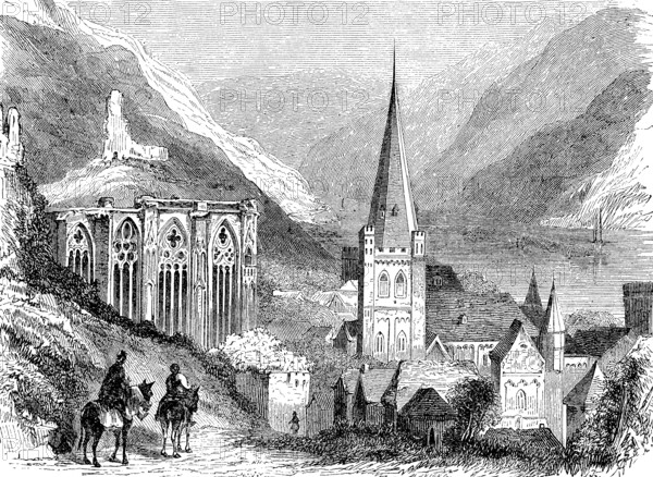 Bacharach am Rhein, Germany, in 1892, Historical, digital reproduction of an original from the 19th century, Europe