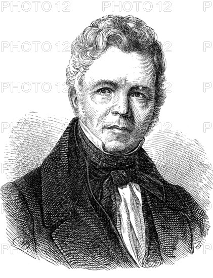 Karl Friedrich Schinkel (13 March 1781, 9 October 1841) was a Prussian building official, master builder, architect, town planner, painter, graphic artist, medallist and stage designer who played a decisive role in shaping classicism and historicism in Prussia, Historical, digital reproduction of an original 19th century model