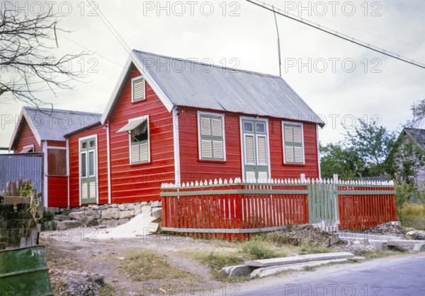 Wooden house of a labourer, Barbados, West Indies 1963, Central America