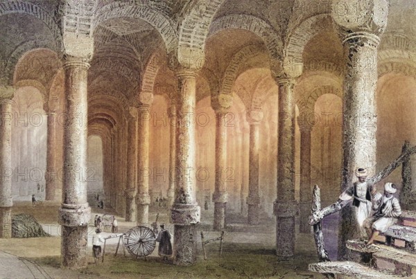 Cistern of Ben-Veber-Direg, or the Thousand and One, Turkey, Historical, digitally restored reproduction from a 19th century original, Record date not stated, Asia