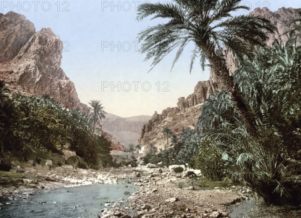 The River El Cantara, Algeria, ca 1890, Historical, digitally restored reproduction from a 19th century original, Record date not stated, Africa