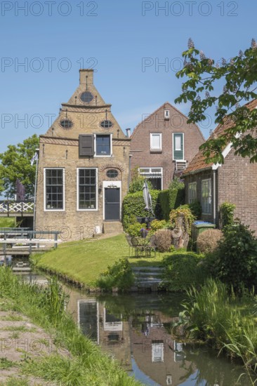 Historic captain's house in Hindeloopen, province of Friesland, Netherlands