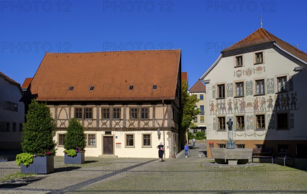 Town square, town hall square, Bad Kissingen, Rhön, Lower Franconia, Franconia, Bavaria, Germany, Europe