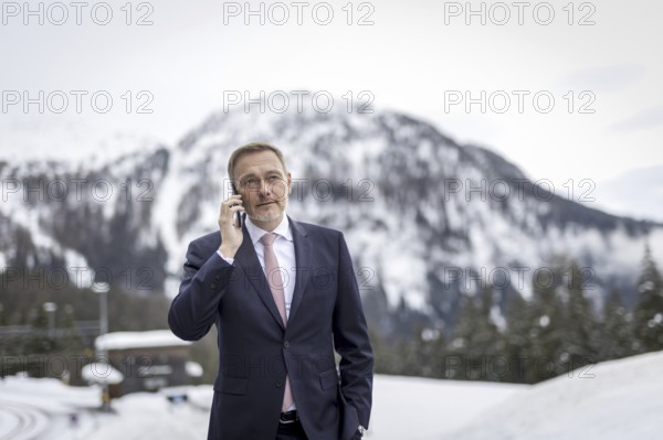 Christian Lindner (FDP), Federal Minister of Finance, photographed during his participation in the World Economic Forum in Davos. Here at a stopover shortly in front of Davos. 'Photographed on behalf of the Federal Ministry of Finance'