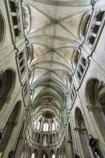 Saint-Antoine l'Abbaye labeled Les Plus Beaux Villages de France. Interior of the Abbey Church built from the 12th to the 15th century. Isere. Auvergne-Rhone-Alpes. France