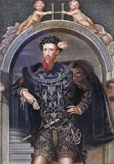 Henry Howard, Earl of Surrey, 1517-1547 English poet From the book Lodges British Portraits, London 1823, Historical, digitally restored reproduction from a 19th century original, Record date not stated