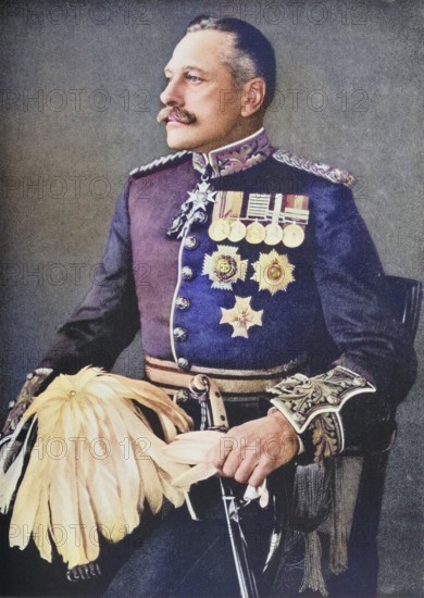 Field Marshal Sir Douglas Haig. Commander of the British Army in France. The Right Honourable 1st. Earl Haig.1861-1928. British soldier and commander-in-chief, after a photograph by Russell, Historical, digitally restored reproduction from a 19th century original, Record date not stated