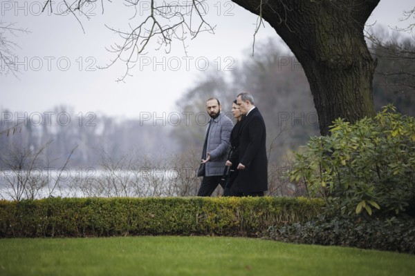 Trilateral meeting at Villa Borsig between Germany, Armenia and Azerbaijan. Annalena Bärbock (Alliance 90/The Greens), Federal Foreign Minister, meets the Foreign Minister of the Republic of Azerbaijan, Jeyhun Bayramov, and the Foreign Minister of the Republic of Armenia, Ararat Mirzoyan, at the Federal Foreign Office Guest House on Lake Tegel. Berlin, 28.02.2024. Photographed on behalf of the Federal Foreign Office