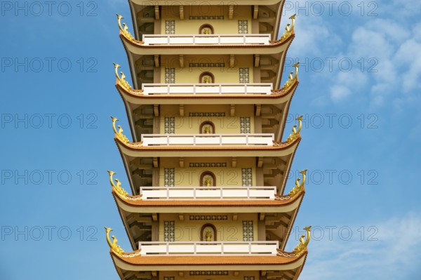 7-story Pagoda at Vinh Trang Temple, My Tho, Mekong Delta, Vietnam, Asia