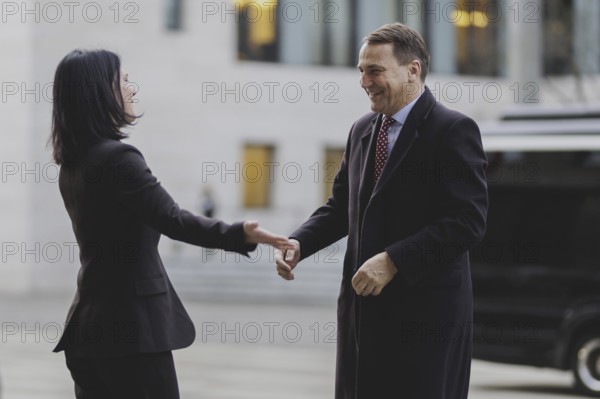 (L-R) Annalena Bärbock (Alliance 90/The Greens), Federal Foreign Minister, and Radoslaw Sikorski, Foreign Minister of Poland, photographed during a joint meeting in Berlin, 30 January 2024 / Photographed on behalf of the Federal Foreign Office