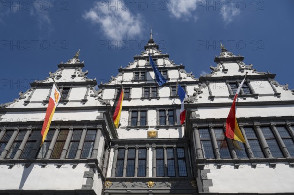 Town Hall on Rathausplatz, Weser Renaissance, Paderborn, Westphalia, North Rhine-Westphalia, Germany, Europe