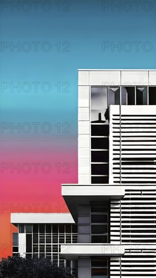 AI generated Collage showcasing juxtaposed vintage and modern motifs in black and white and vibrant colors