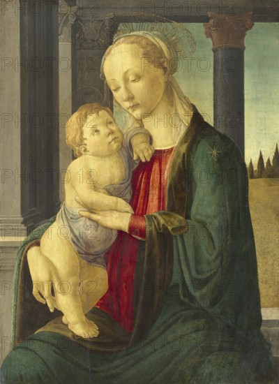 Madonna and Child (c. 1470), Madonna and Child, Painting by Sandro Botticelli (1 March 1445, 1510), one of the most important Italian painters and draughtsmen of the early Renaissance, Historic, digitally restored reproduction from an original, Record date not stated