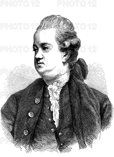 Edward Gibbon, 8 May 1737, 16 January 1794, a British historian in the Age of Enlightenment, Historical, digital reproduction of an original from the 19th century