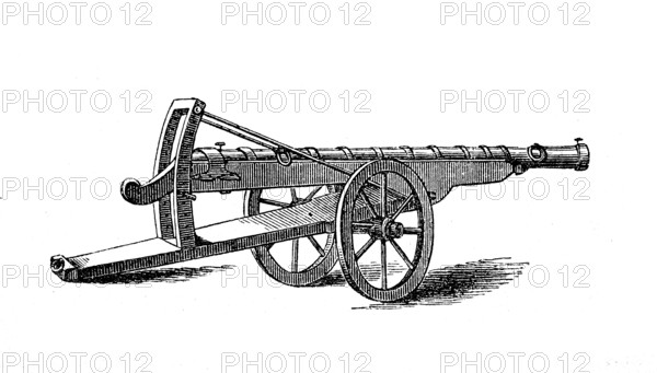 Cannon, Burgundian serpentine from the artillery of Charles the Bold / Kanone, Burgundische Serpentine aus der Artellerie von Karl der Kühne, Historisch, digitale Reproduktion einer Originalvorlage aus dem 19. century