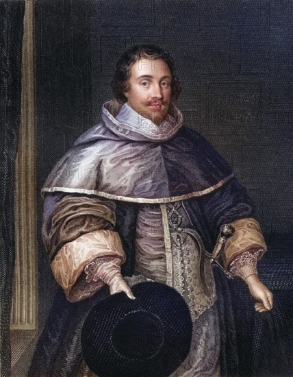 Ralph Hopton Baron Hopton (of Stratton) 1596-1652, English royal commander in the first phase of the English Civil Wars. From the book Lodges British Portraits, published in 1823, Historical, digitally restored reproduction from a 19th century original, Record date not stated