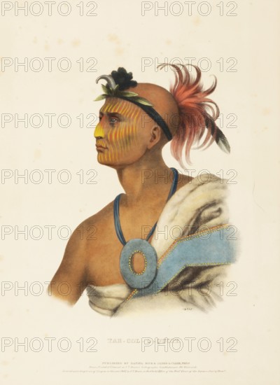 Tah-Col-O-Quoit (1842), Native American, Historical Native American tribes from North America, Charles Bird King (1785, 1862), Historical, digitally restored reproduction from a 19th century original, Record date not stated