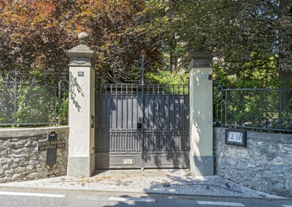 Place of the execution of Benito Mussolini in Tremezzo, Lake Como, Lago di Como, Italy, Europe