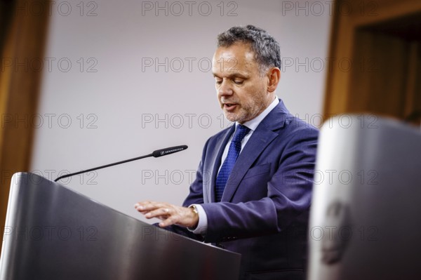 Caspar Veldkamp, Foreign Minister of the Netherlands, at a press conference at the Federal Foreign Office in Berlin, 23 July 2024