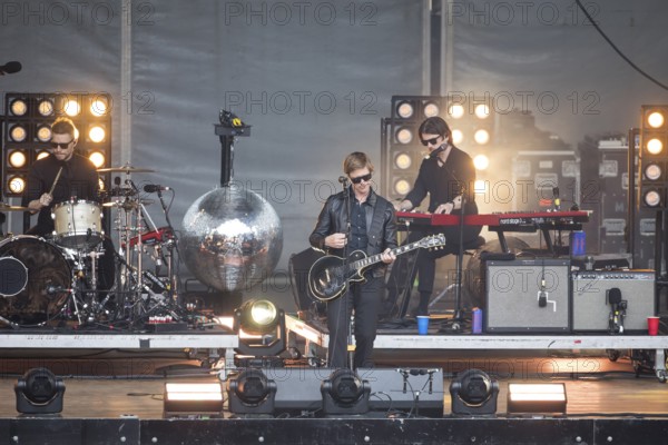 Samuel Sam Fogarino (drummer), Paul Banks (singer) and Brandon Curtis (keyboarder) of the band Interpol live at the Parkbühne Wuhlheide in Berlin on 22 June 2024