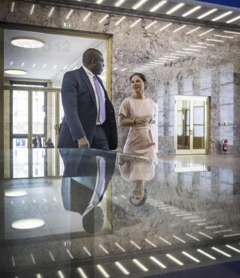 Annalena Bärbock (Alliance 90/The Greens), Federal Foreign Minister, welcomes the new British Foreign Secretary David Lammy to the Federal Foreign Office. Germany is Lammy's first trip abroad as Foreign Secretary